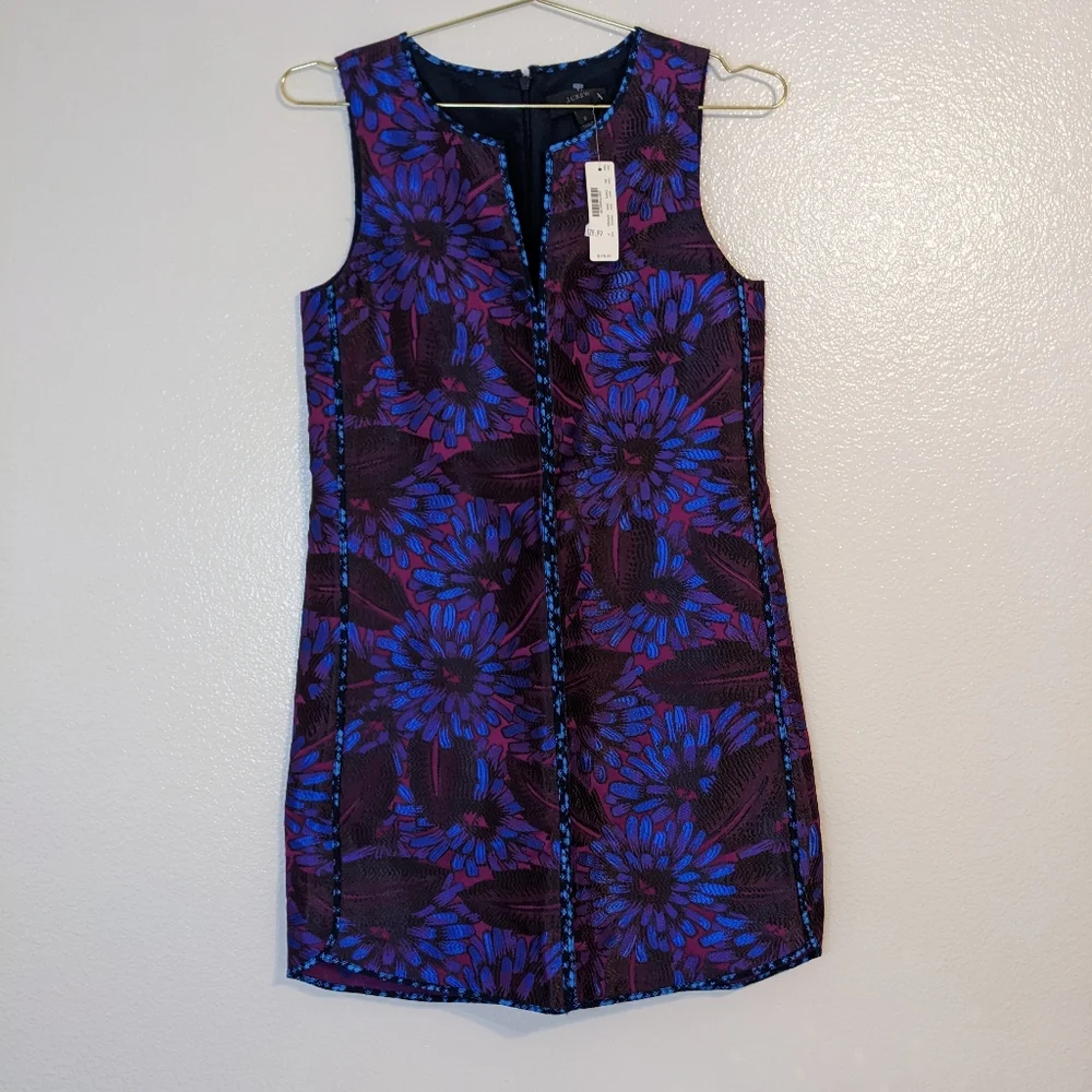 J. Crew Purple and Blue Floral Midi Dress